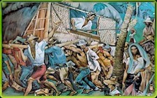 This picture is from a mural by Filipino National Artist Carlos 'Botong' Francisco, commissioned in 1962 by UNILAB founder Jose Y. Campos, and currently on display at UNILAB's administration building in Manila.
